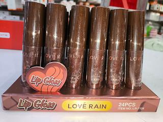 Lr-7128 LIP GLOSS CHOCOLATE LOVE RAIN 24 UNIDADE