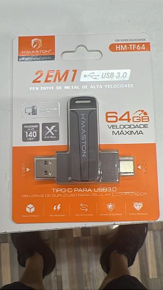 PENDRIVE DE METAL DE ALTA VELOCIDADE 2 EM 1 64GB