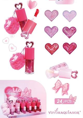 LIP GLOSS YOYOMAQUIAMOR BOX COM 24PCS