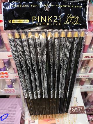 Lápis de olho cor preto pink 21 12uni