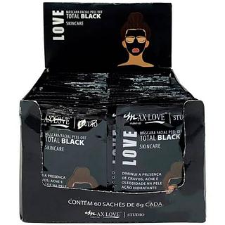 Máscara Facial Peel Off Total Black Max Love - Boxc/ 60 unid