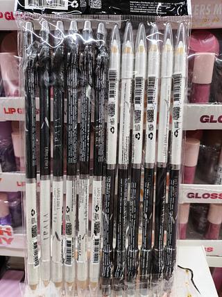 Lápis duas pontas preto branco vivai 12 uni