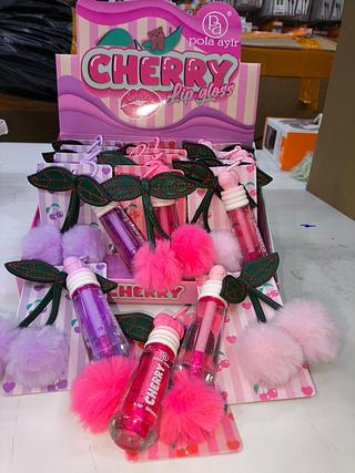 LIP GLOSS CEREJA COM CHAVEIRO POLA AYLR 12uni 12uni