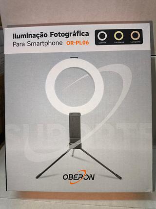 Ring Light LED para Fotos e Vídeos com Tripé e Suporte para Celular - Iluminação Fotográfica U