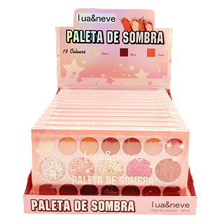 Paleta De Sombras 19 Cores Lua&Neve 12un