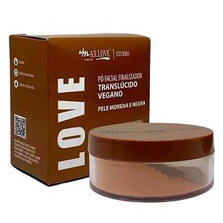 Pó Facial Finalizador Translúcido Vegano Pele Morena e Negra Max Love C/22un