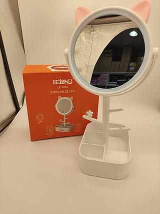 Espelho de Mesa com LED Recarregável LE-5004 - Lelong