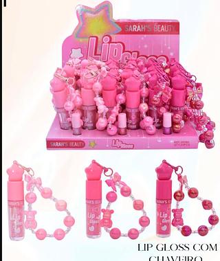 S5180 LIP GLOSS COM CHAVEIRO SARAH'S BEAUTY BOX 24PCS