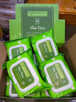Lenço demaquilante Aloe Vera make-up YOYOMAQUIMOR
