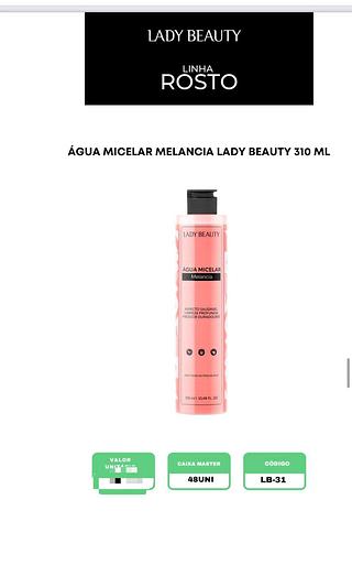 Água Micelar Melancia Lady Beauty