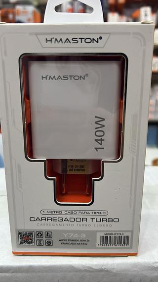 Carregador Turbo 140W 3 Portas Inteligentes + Cabo USB-C 1 Metro H’Maston Original Anatel Y74-3