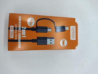 Cabo de Dados e Carregamento Lightning+Micro 2 em 1 Kaidi