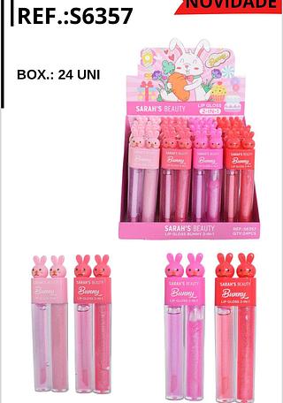 Lip gloss 2-IN-1 Bunny/ 24pçs (S6357) Sarah's