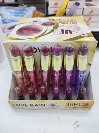 Batom Lip Gloss 2in1 Love Rain C/36un