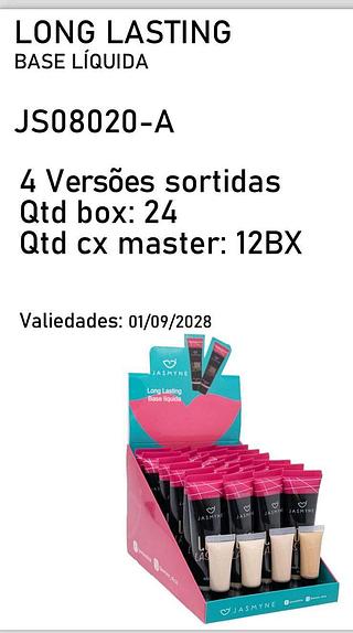 Base liquida Long Lasting/ 24pçs (JS08020-A) Jasmyne