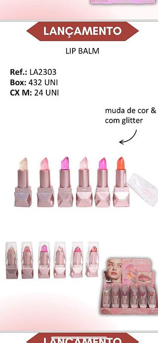 Lip Balm mágico com glitter/ 24pçs Labranche