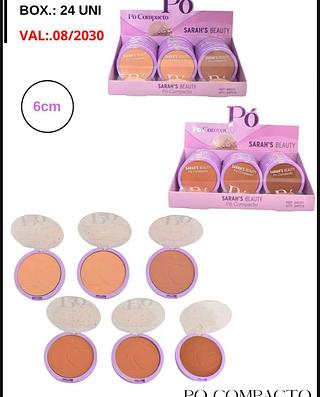 PO COMPACTO COR CLARO SARAHS BEAUTY 24UNI