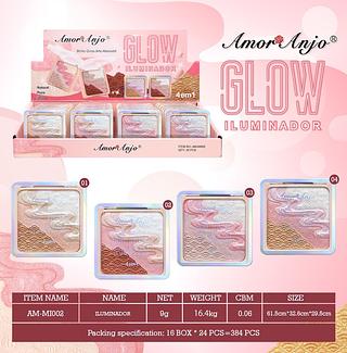 Amor Anjo pó iluminador Bicolor 24un