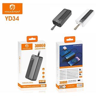 Hmaston YD34 Banco de potência de super grande capacidade de 30000mAh com display LED integrado
