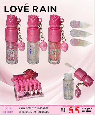 LR7150 Lip Gloss com Pingente c/24pçs Love Rain