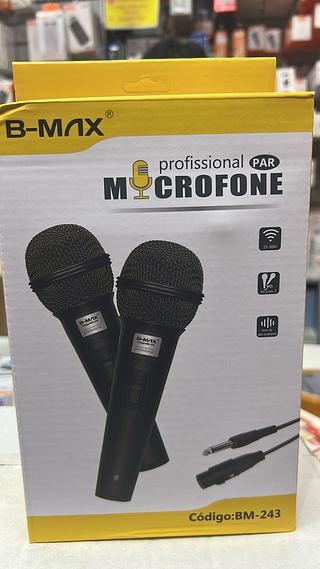 Kit C/2 Microfones Profissional Com Fio Alta Qualidade
