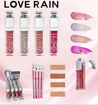LIP GLOSS COM LAPIS CONTORNO DE LABIAL 24 UNIDADE LOVE RAIN