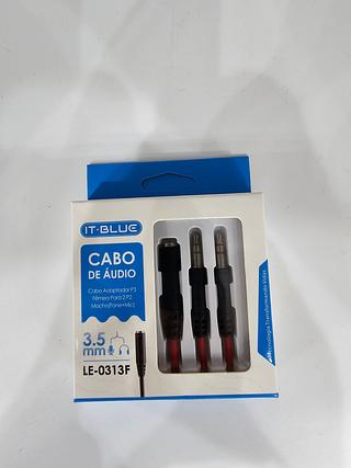 Cabo De Audio Adaptador P3 Femea Para 2 P2 Macho(Fone+Mic)