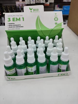Serúm Facial 3em 1 Barbosa/Rosa Mosqueta /Óleo de Jaborandi Para peles oleosas Bello Charme C/24un