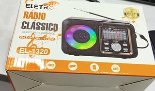 Rádio Retrô FM/AM/SW/USB/TWS/Bluetooth Eletromex EL-1320