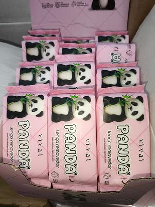 Box Com 24 unidades Mini Lenço Panda Removedor De Maquiagem Vivai 5080.1.1