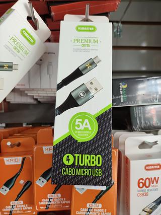 Cabo carregador micro USB Turbo KIMASTER