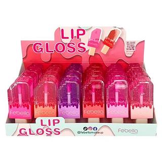Lip Gloss com Glitter Picolé Febella LG40511 - Box c/ 24 unid